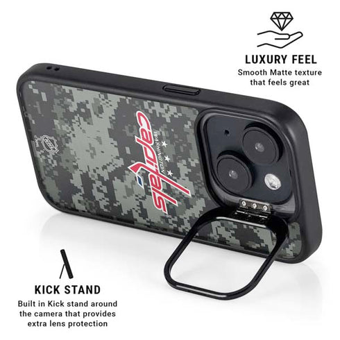 NHL Washington Capitals Camo iPhone 15 Kickstand Case