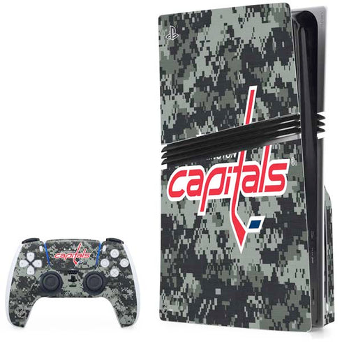 NHL Washington Capitals Camo PS5 Pro Disk Bundle Skin