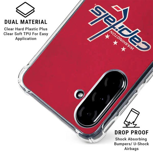 NHL Washington Capitals Distressed Galaxy A36 5G Clear Case