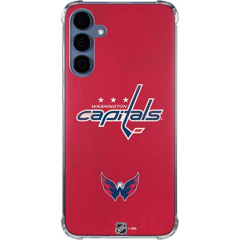 NHL Washington Capitals Distressed Galaxy A55 5G Clear Case
