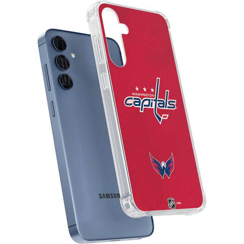 NHL Washington Capitals Distressed Galaxy A55 5G Clear Case