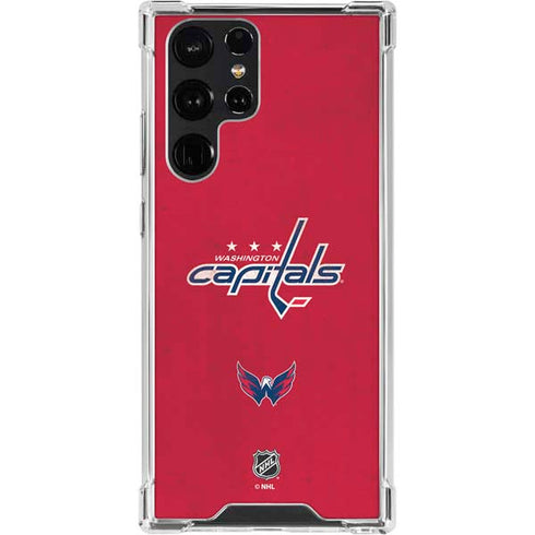 NHL Washington Capitals Distressed Galaxy S23 Ultra Clear Case