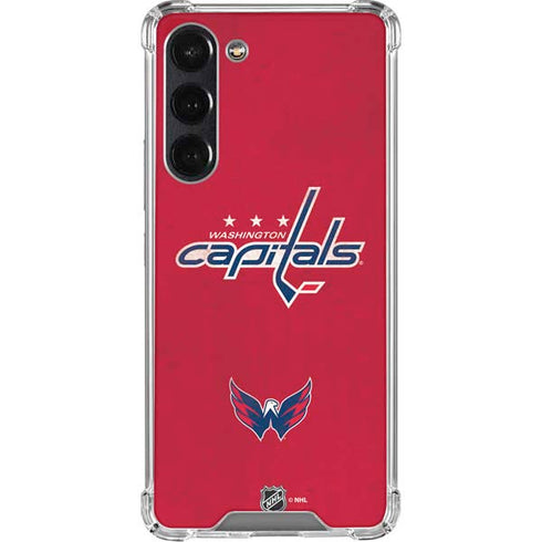 NHL Washington Capitals Distressed Galaxy S24 FE Clear Case