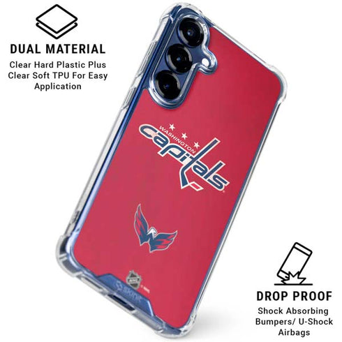 NHL Washington Capitals Distressed Galaxy S25 Clear Case