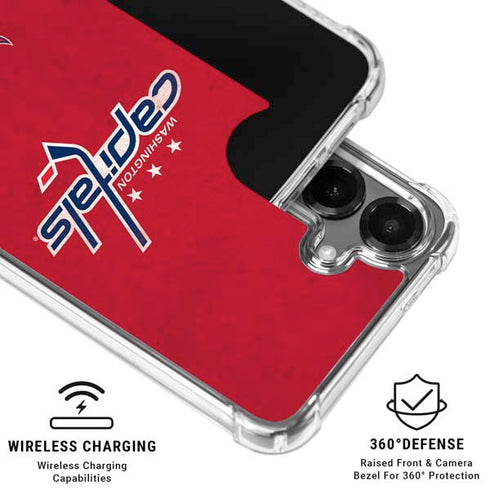 NHL Washington Capitals Distressed Galaxy S26 Clear Case