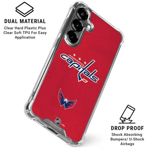 NHL Washington Capitals Distressed Galaxy S26 Clear Case