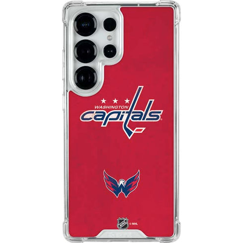 NHL Washington Capitals Distressed Galaxy S26 Ultra Clear Case