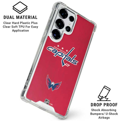 NHL Washington Capitals Distressed Galaxy S26 Ultra Clear Case