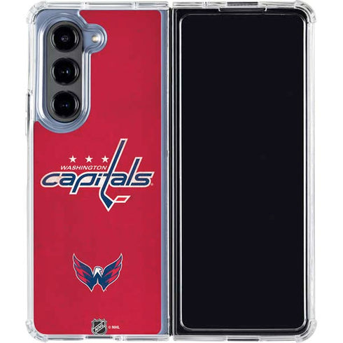 NHL Washington Capitals Distressed Galaxy Z Fold5 5G Clear Case