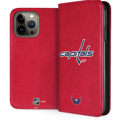 NHL Washington Capitals Distressed iPhone 13 Pro Max Folio Case