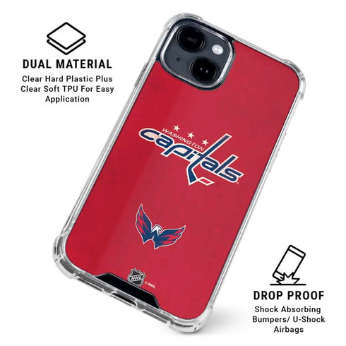 NHL Washington Capitals Distressed iPhone 15 Clear Case