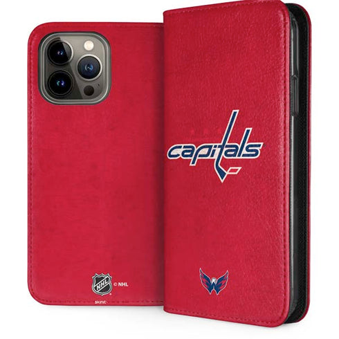NHL Washington Capitals Distressed iPhone 15 Pro Max Folio Case