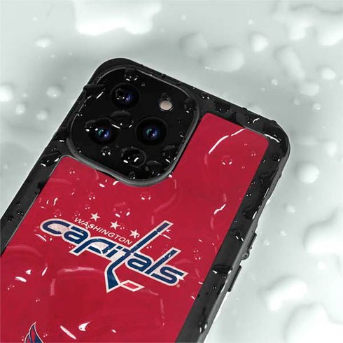 NHL Washington Capitals Distressed iPhone 15 Pro Waterproof Case
