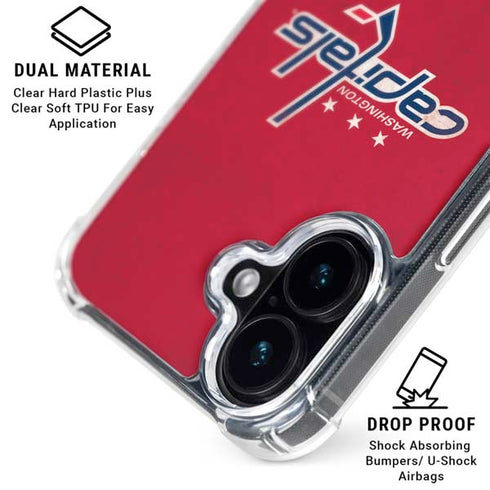 NHL Washington Capitals Distressed iPhone 16 Clear Case
