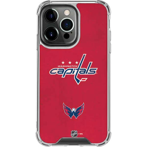 NHL Washington Capitals Distressed iPhone 16 Pro Max Clear Case