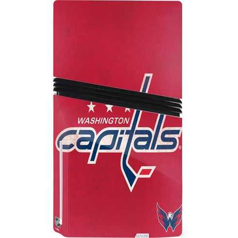 NHL Washington Capitals Distressed PS5 Pro Disk Bundle Skin