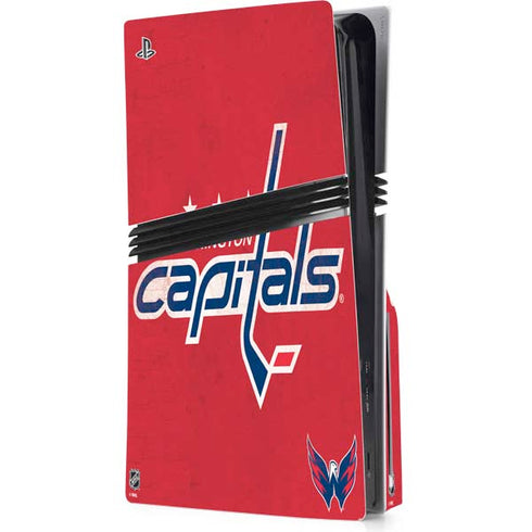NHL Washington Capitals Distressed PS5 Pro Disk Console Skin