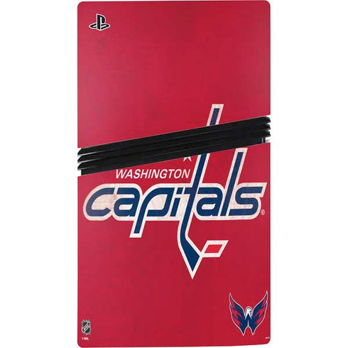 NHL Washington Capitals Distressed PS5 Pro Disk Console Skin