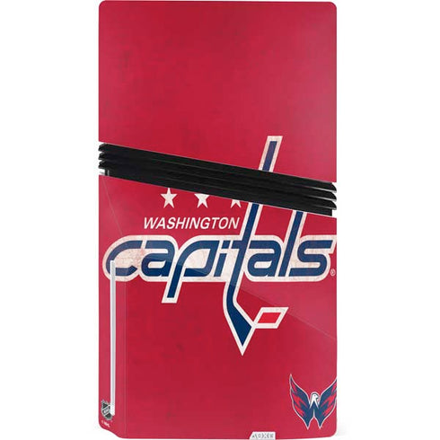 NHL Washington Capitals Distressed PS5 Pro Disk Console Skin