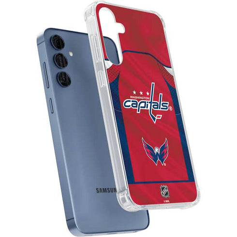 NHL Washington Capitals Home Jersey Galaxy A35 5G Clear Case