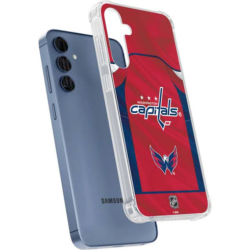 NHL Washington Capitals Home Jersey Galaxy A55 5G Clear Case