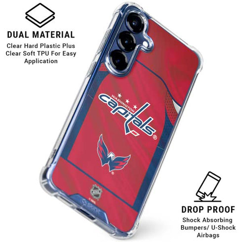 NHL Washington Capitals Home Jersey Galaxy S25 FE Clear Case