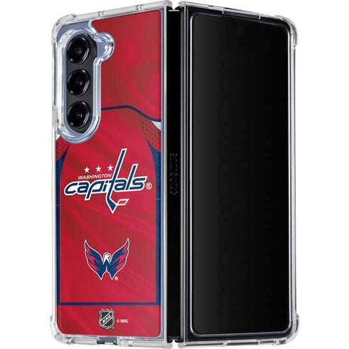 NHL Washington Capitals Home Jersey Galaxy Z Fold5 5G Clear Case