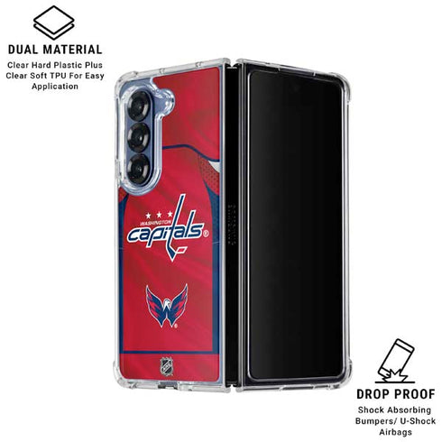 NHL Washington Capitals Home Jersey Galaxy Z Fold6 Clear Case
