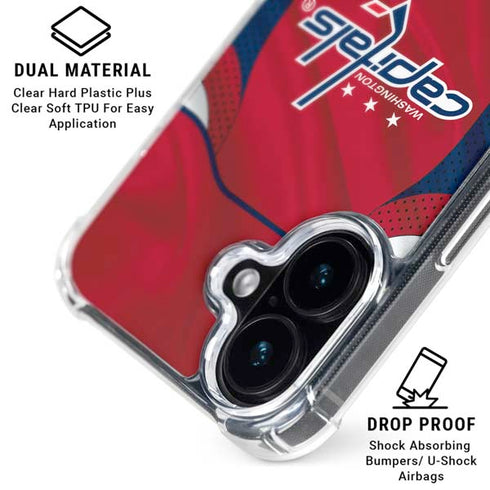 NHL Washington Capitals Home Jersey iPhone 16 Clear Case
