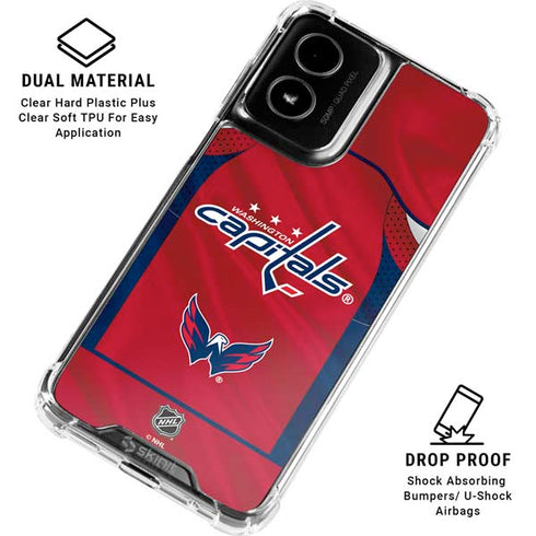 NHL Washington Capitals Home Jersey Moto G Power 5G (2024) Clear Case