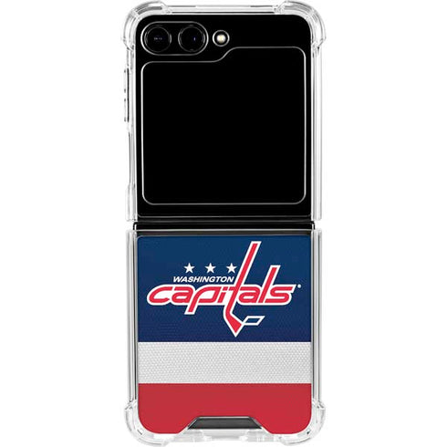 NHL Washington Capitals Jersey Galaxy Z Flip6 Clear Case