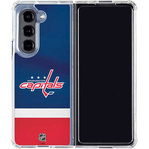 NHL Washington Capitals Jersey Galaxy Z Fold5 5G Clear Case