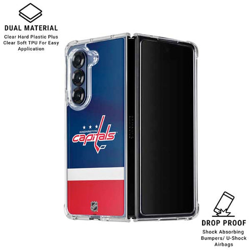 NHL Washington Capitals Jersey Galaxy Z Fold6 Clear Case