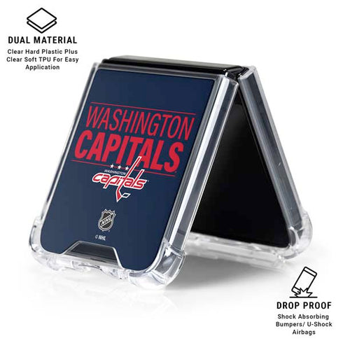 NHL Washington Capitals Lineup Galaxy Z Flip6 Clear Case