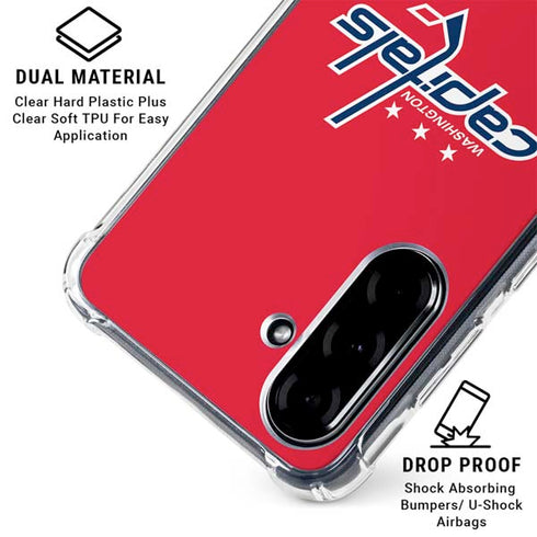 NHL Washington Capitals Solid Background Galaxy A36 5G Clear Case