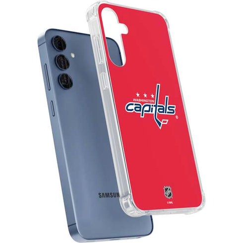 NHL Washington Capitals Solid Background Galaxy A55 5G Clear Case
