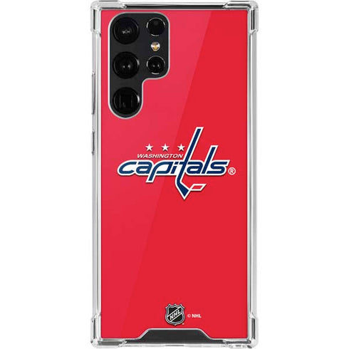 NHL Washington Capitals Solid Background Galaxy S22 Ultra Clear Case