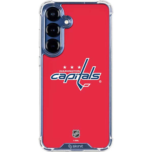 NHL Washington Capitals Solid Background Galaxy S25 Clear Case