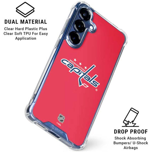 NHL Washington Capitals Solid Background Galaxy S25 Plus Clear Case