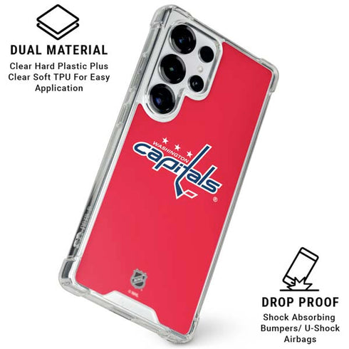 NHL Washington Capitals Solid Background Galaxy S25 Ultra Clear Case