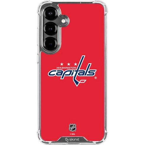 NHL Washington Capitals Solid Background Galaxy S26 Clear Case