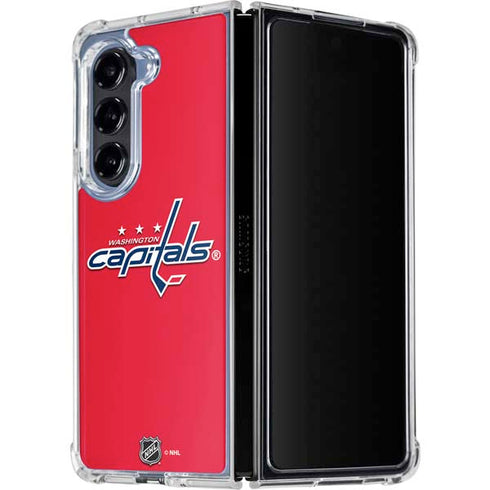 NHL Washington Capitals Solid Background Galaxy Z Fold5 5G Clear Case