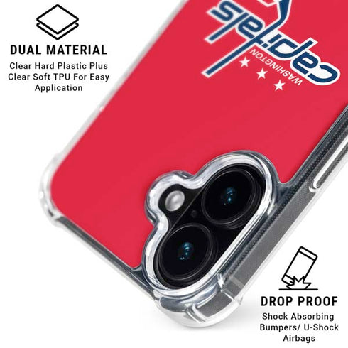 NHL Washington Capitals Solid Background iPhone 16 Clear Case