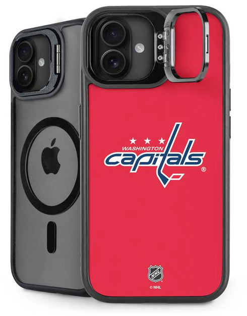 NHL Washington Capitals Solid Background iPhone 16 Plus Kickstand Case