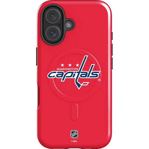 NHL Washington Capitals Solid Background iPhone 16 Plus Magsafe Impact Case