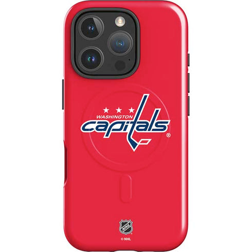 NHL Washington Capitals Solid Background iPhone 16 Pro Magsafe Impact Case