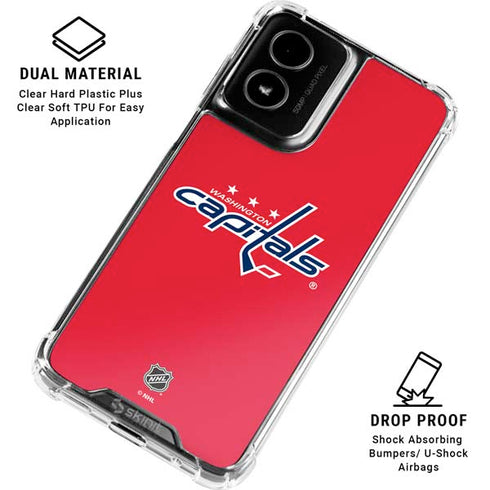 NHL Washington Capitals Solid Background Moto G Power 5G (2024) Clear Case