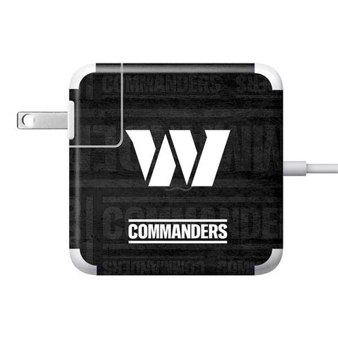 NFL Washington Commanders Black and White 85W Power Adapter (15 and 17 inch MacBook Pro Charger) Skin