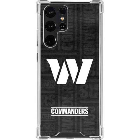 NFL Washington Commanders Black and White Galaxy S23 Ultra Clear Case