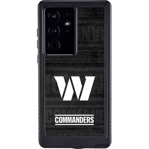 NFL Washington Commanders Black and White Galaxy S24 Ultra Waterproof Case